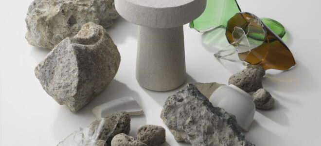 A portable light made of industrial waste