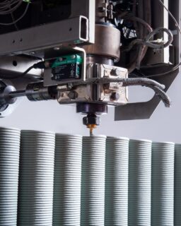 The panels are made from 3D printed recycled beverage carton material and come in 13 colours. Aectual Wrap Panel by @Aectual / More at MaterialDistrict.com

#MaterialoftheDay #Materials #RecycledMaterials #InteriorDesign #3DPrinting