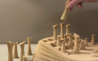 Organic Elegance: A Chess Set Born from Sand and Technology