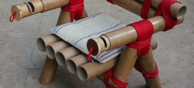Reimagining Waste: A Cardboard and Rope Chair with Circular Ambitions