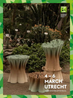 Material of the day: 3io 🤖🌱
Developed by the @uniinnsbruck – Department of Experimental Architecture, 3io is a bio-composite material system combining renewable resources with robotic Multi-Material Additive Manufacturing. Blends of PHA, PLA, lignin, cellulose and plant fibres form thermoplastic composites with up to 100% renewable content.
Through robotic 3D printing, multiple material compositions can merge seamlessly within a single object, creating gradients in strength, flexibility and texture. The result is a recyclable, adaptable material platform suited for furniture, wall panels, installations and façade elements — bridging biology and advanced manufacturing.
Read more at MaterialDistrict.com
👉 Discover this material and many more at MaterialDistrict Utrecht
📍 Werkspoorkathedraal, Utrecht
📅 4–6 March 2026
🎟️ Get your ticket now via link in bio
#Material #3io #BiobasedMaterials #AdditiveManufacturing #RoboticFabrication #MaterialDistrictUtrecht #MDU2026