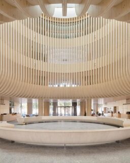 Katajanokan Laituri is an office and hotel building by @anttinen_oiva_architects, located on the former industrial waterfront of the Katajanokka peninsula in Helsinki. The project combines engineered timber with glass, aluminium, and granite, materials that respond to both the maritime climate and the character of the surrounding city. As the first new development on this section of the embankment, the building plays a role in the area’s transition towards a more publicly accessible waterfront.
The volume follows the continuous, neo-classical outline of Helsinki’s southern shoreline. Variations in the façade reduce the perceived scale and relate to the diverse architecture of Katajanokka. A double façade system places exposed timber behind an outer layer of glass, aluminium, and granite. This construction protects the wood from coastal weather while maintaining visual continuity with the cityscape.
Read more at MaterialDistrict.com
#MaterialInspiration #Materials #MassTimber #TimberArchitecture #EngineeredWood #CLT #LVL #SustainableArchitecture #BiobasedMaterials #WaterfrontArchitecture #CircularDesign