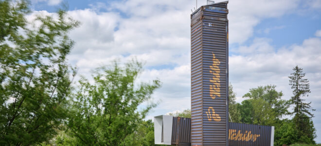 A Watchtower from Reused Shipping Containers Overlooks the Czech Landscape