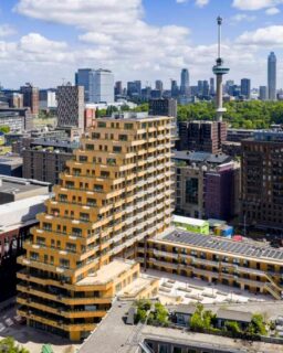 SAWA, the 50-metre timber residential building on Rotterdam’s Lloydpier, has won the 2025 National Timber Construction Award, just hours after the Dutch queen Máxima officially opened the building, highlighting its national importance and its forward-looking design approach.

Developed by @nicedevelopers and @era.contour and designed by Mei architects and planners, SAWA shows how circular and biobased materials can change the way cities grow.

Read more at MaterialDistrict.com

#MaterialInspiration #Materials #TimberConstruction #CircularDesign #BiobasedMaterials #SustainableArchitecture #UrbanBiodiversity #CLT #MassTimber #NatureInclusiveDesign #LowCarbonBuilding #MaterialInnovation