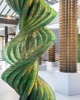 The exhibition Stratagems by US-based artist Tara Donovan explores how large quantities of identical waste materials can form new spatial systems. The works consist entirely of thousands of discarded compact discs, a post-consumer plastic product that has largely lost its original function.

By repeating and stacking the CDs, Donovan transforms a familiar object into a continuous surface. Individual discs become part of a larger material system. Their original identity fades, while new visual and spatial qualities emerge. This approach reflects design research methods that focus on structure, repetition and material behaviour rather than material composition.

Read more at MaterialDistrict.com

@icasanfrancisco

#MaterialInspiration #RecycledMaterials #CircularDesign #MaterialInnovation #ReusedPlastics #ArchitecturalSurfaces #LightResponsiveMaterials #SustainableDesign