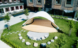 FLEXGrid Pavilion Demonstrates Transformable Timber Structures From 2D to 3D