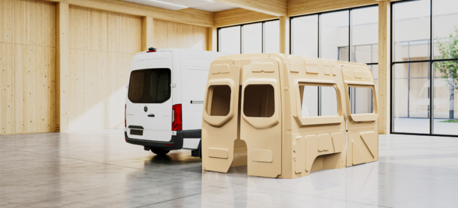 Lightweight 3D Printed Interiors For Electric Vans