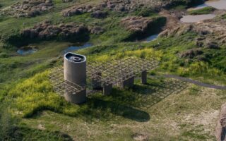 Wetland Caves Pavilion Integrates Bamboo and Concrete Within a Wetland Landscape